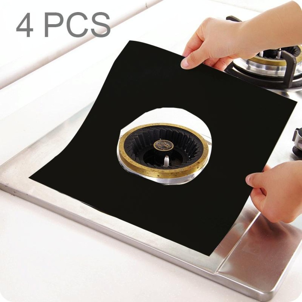 4 PCS Gas Furnace Surface Ultra-thin Fibre Material Stovetop Protective Cleaning Pad, Size: 27*27 cm (Black)