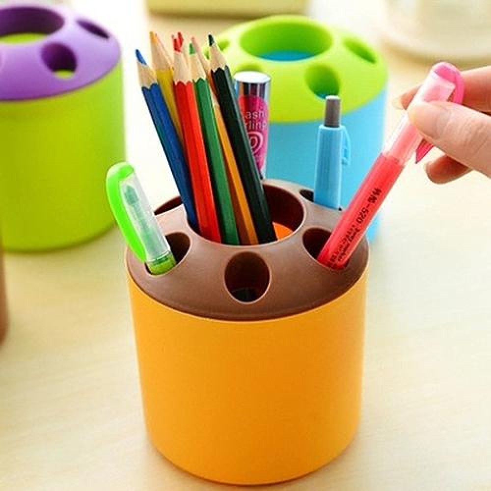 10 PCS Multi-function Creative Colour Pen Container Toothbrush Seat School Stationery Life Office Supplies, Random Color Delivery