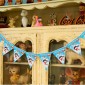 10 Sets Christmas Scene Decoration Triangle Paper Flags Non-woven Fabric Hanging Banners(Blue)