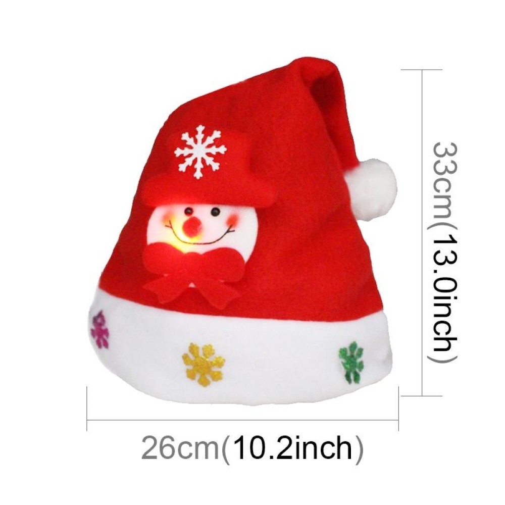 Christmas Decoration Napped Fabric Santa Hat Luminescent Children Dressing Up Christmas Hat, Random Pattern Delivery