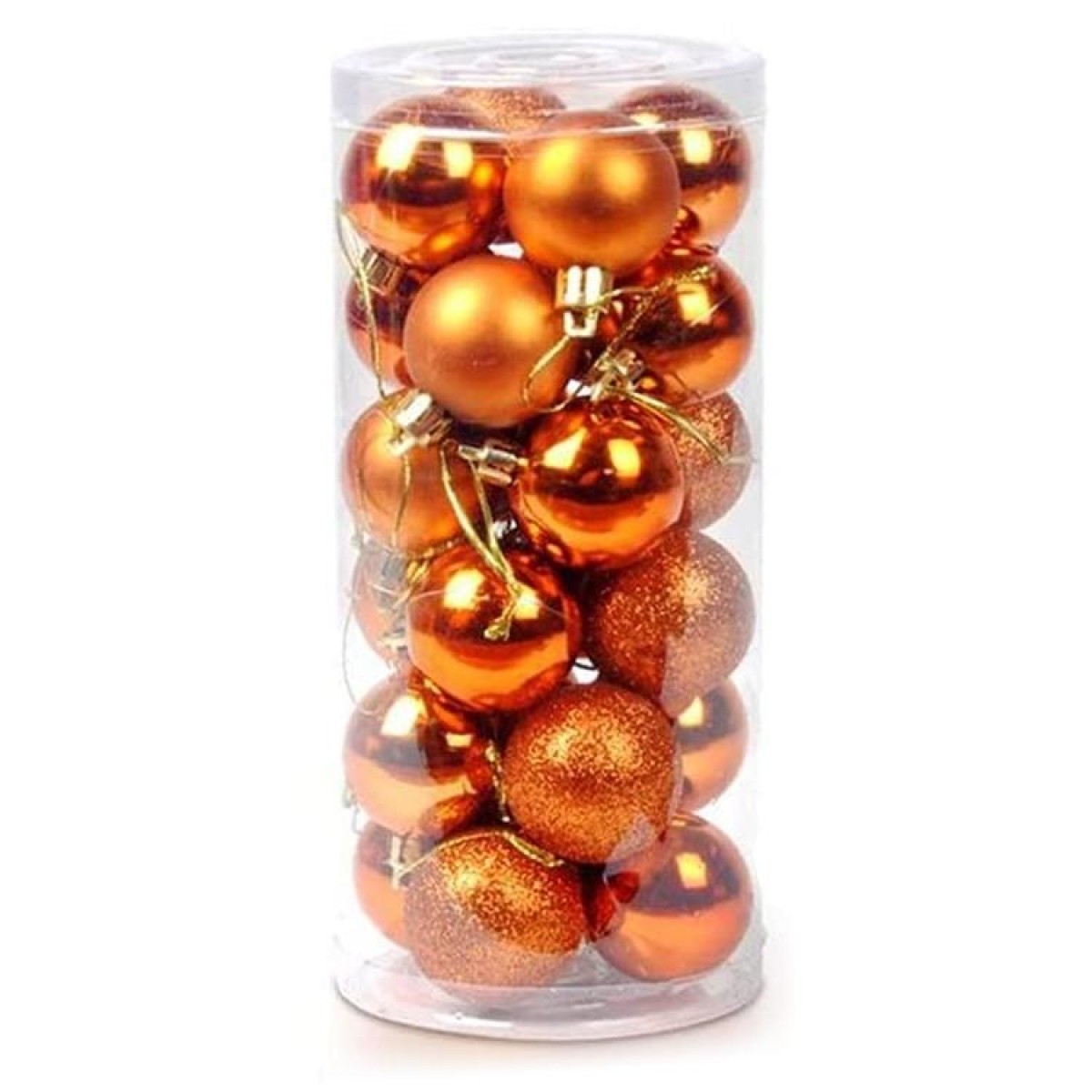 24 PCS 8cm Plating Plastic Christmas Tree Decorations Hanging String Ball, Random Color Delivery