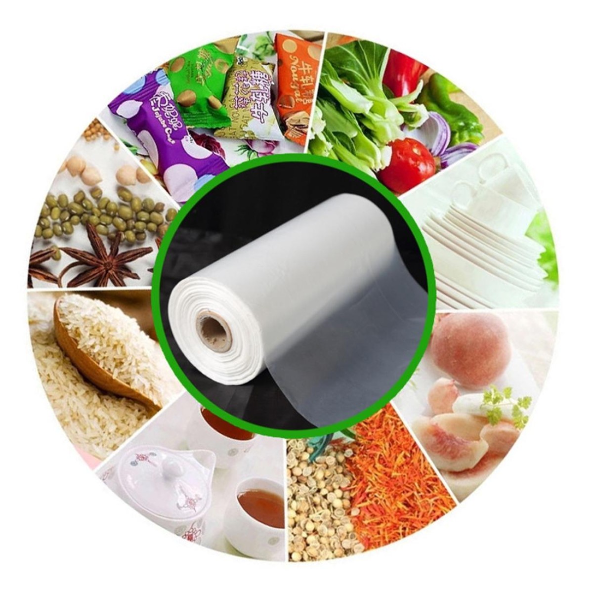 Roll Food Storage Bag Food Saver Bag for Kitchen Keep Food Fresh Grain Bag PE Bags, Size: 25*35cm