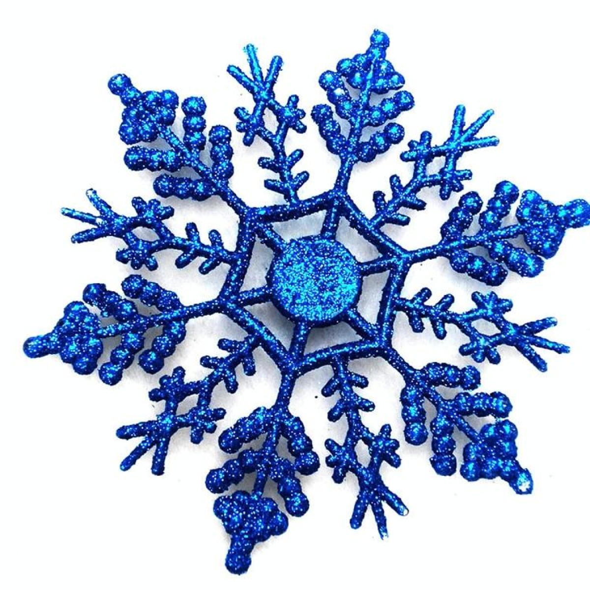 12 PCS Christmas Tree Ornaments Acrylic Snowflake Pieces Decorative Pendant Loose Powder, Diameter: 10cm(Dark Blue)