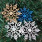 12 PCS Christmas Tree Ornaments Acrylic Snowflake Pieces Decorative Pendant Loose Powder, Diameter: 10cm(Dark Blue)