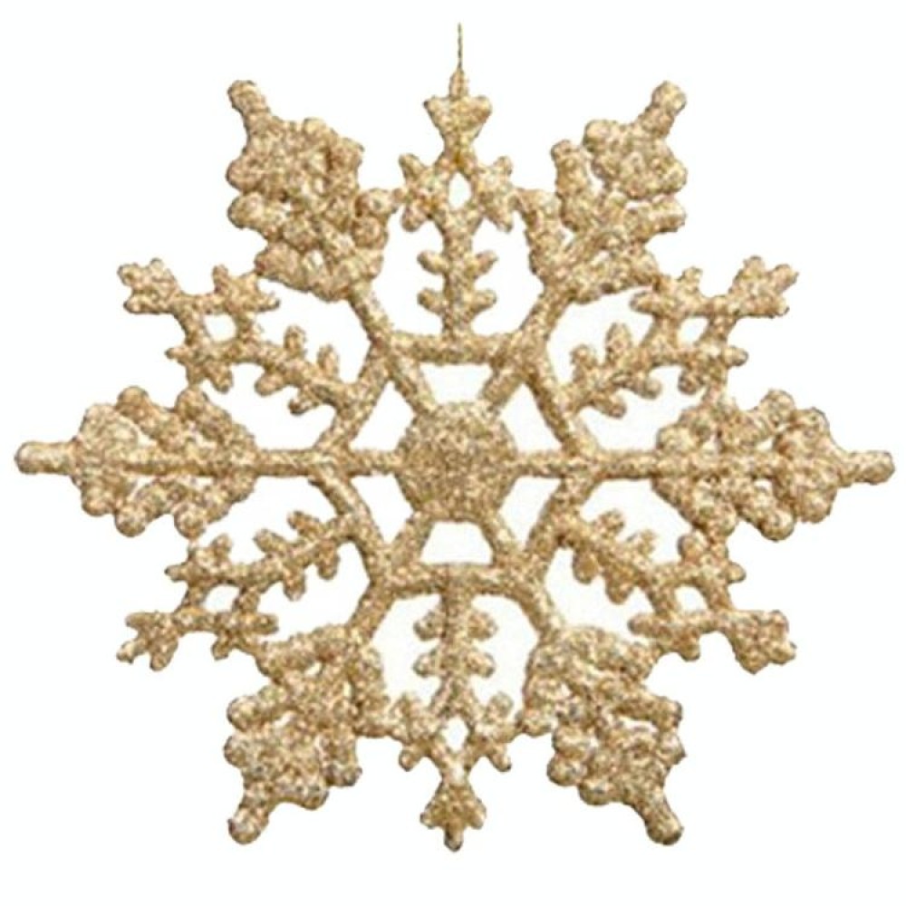 12 PCS Christmas Tree Ornaments Acrylic Snowflake Pieces Decorative Pendant Loose Powder, Diameter: 10cm(Gold)
