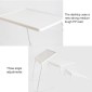 Plastic Pad Steel Tube Bracket Liftable Foldable Portable Multi-purpose Laptop Table, Adjustable Height: 52-72cm, Adjustable Angle: 30 Degrees / 60 Degrees / 90 Degrees(White)