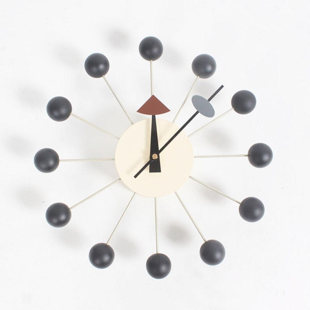Stylish Background Minimalis Circular Balls Candy Wall Clock Creative Decoration Clock Ferris Wheel Clock(Black)