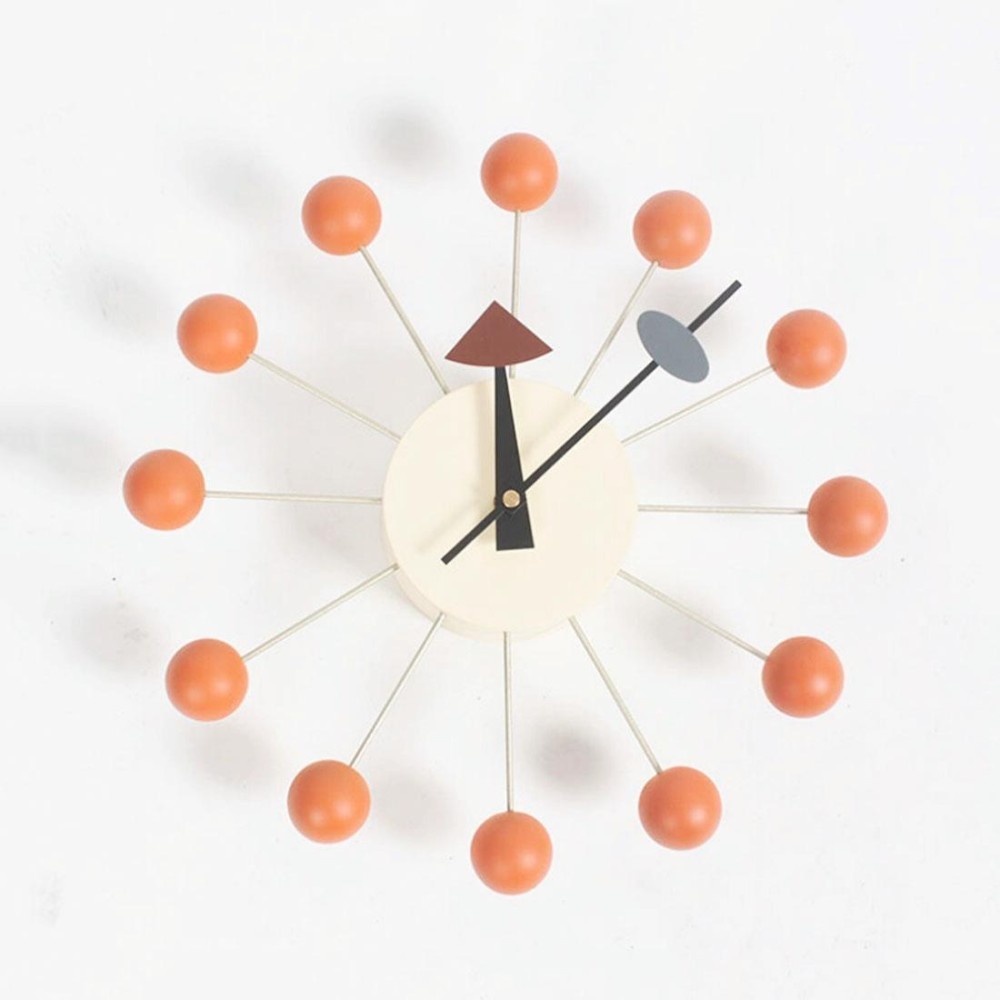 Stylish Background Minimalis Circular Balls Candy Wall Clock Creative Decoration Clock Ferris Wheel Clock(Orange)