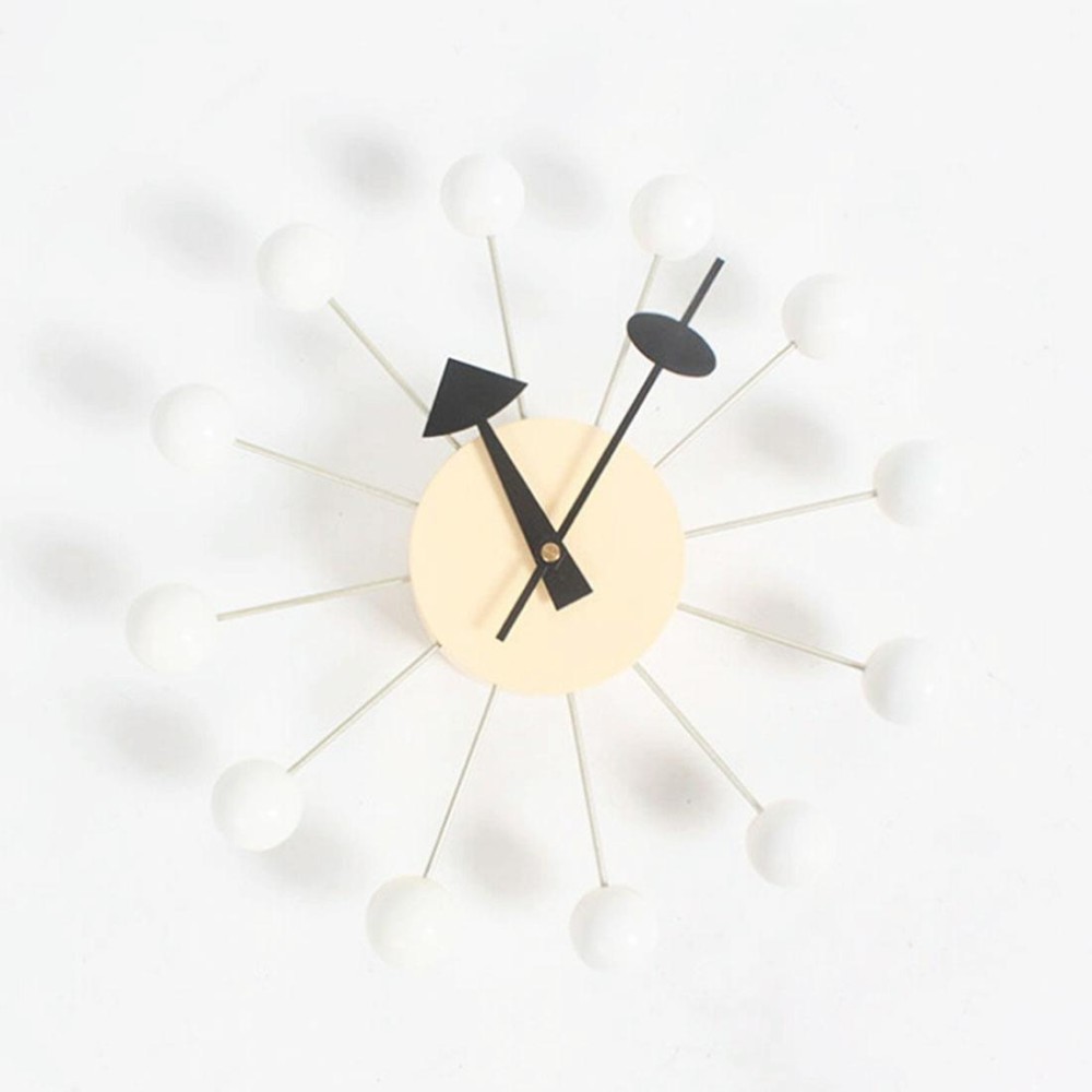 Stylish Background Minimalis Circular Balls Candy Wall Clock Creative Decoration Clock Ferris Wheel Clock(White)