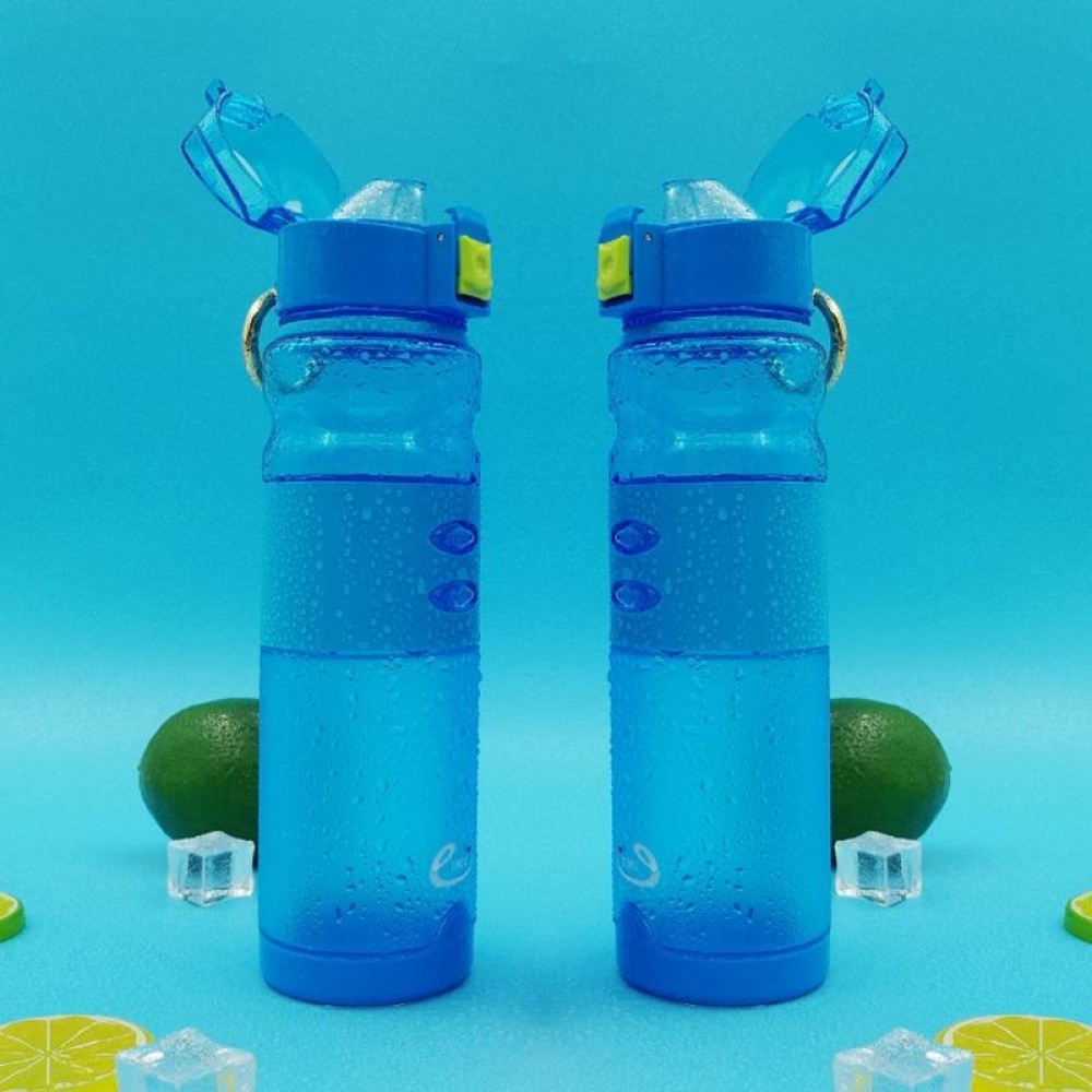 600ml Professional Frosted Plastic Water Bottle For Outdoor Sports With Lifting Yoke(Blue)