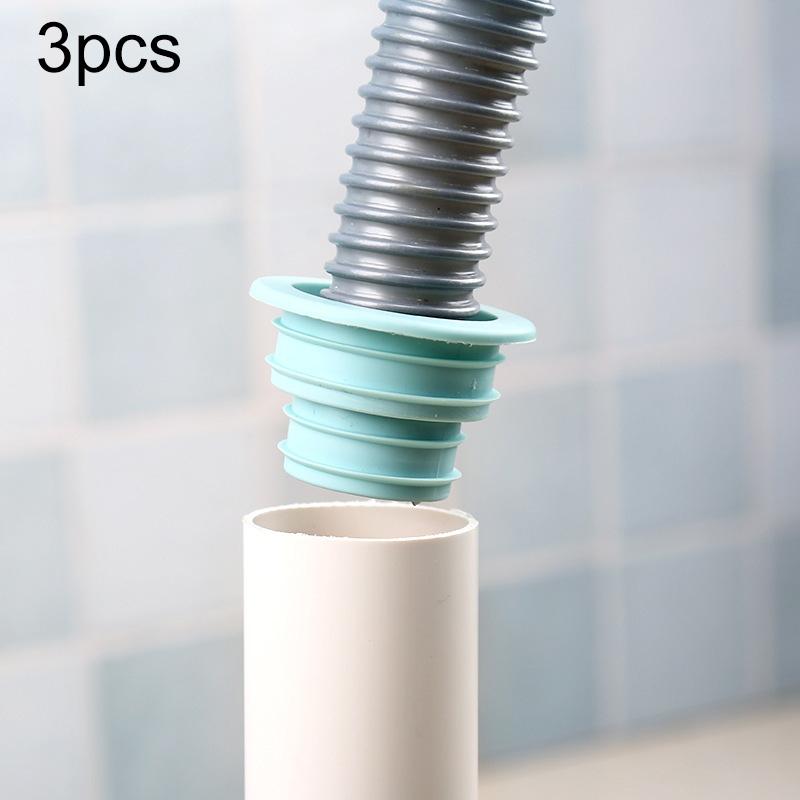 3 PCS Sewer Lengthen Odor-resistant Silicone Joint Kitchen Plumbing Sewer Drain Sealing Plug, Random Color Delivery