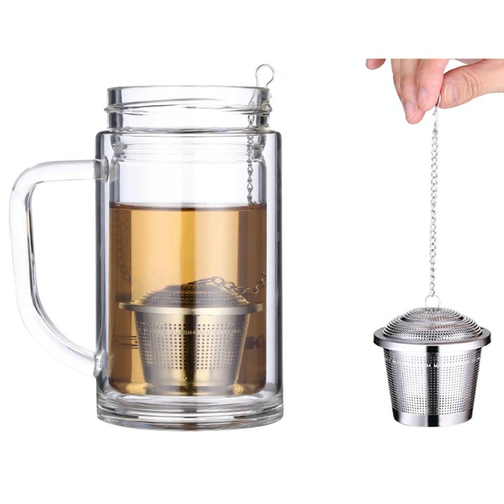 Stainless Steel Locking Spice Tea Strainer Mesh Infuser Tea Ball Filter, Middle Size: 6.5 x 6cm