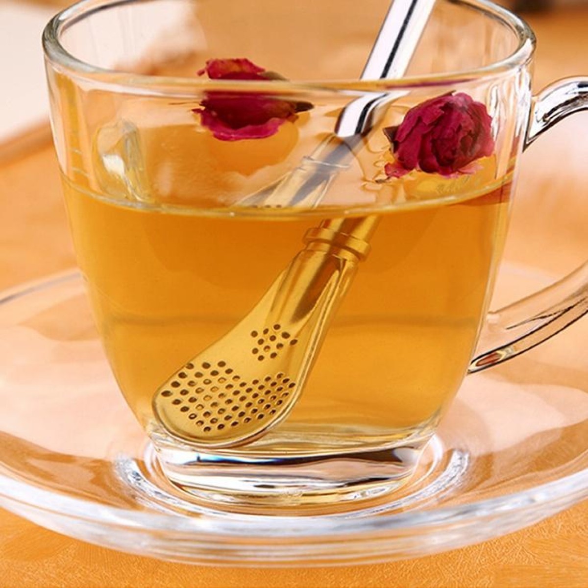 Stainless Steel Tea Leaf Filtered Drinking Straw Herb Tea Filter Tea Strainer Juice Cafe Coffee Stirring Spoon