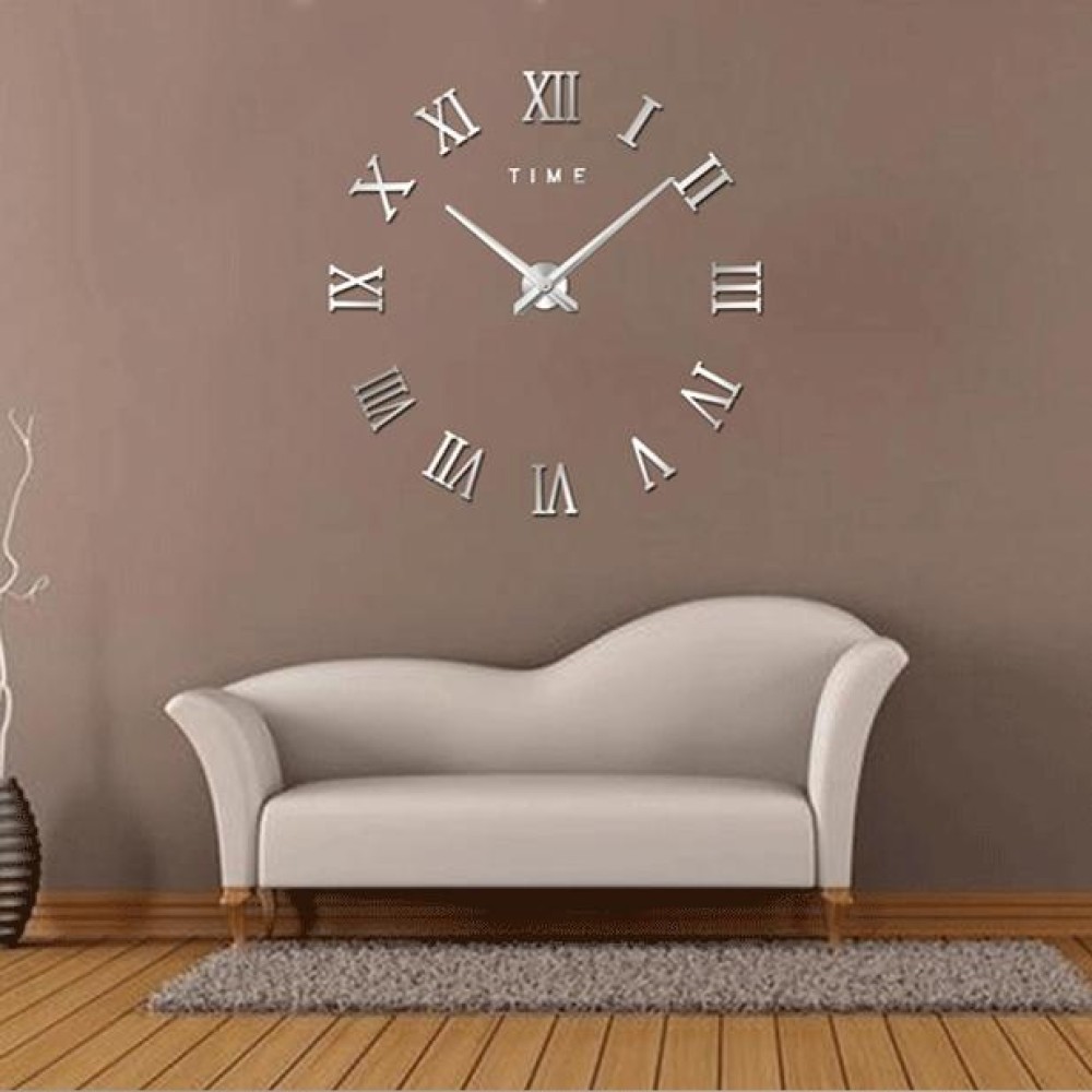40 inch Creative Living Room Decorative Ticking Wall Clock(Silver)