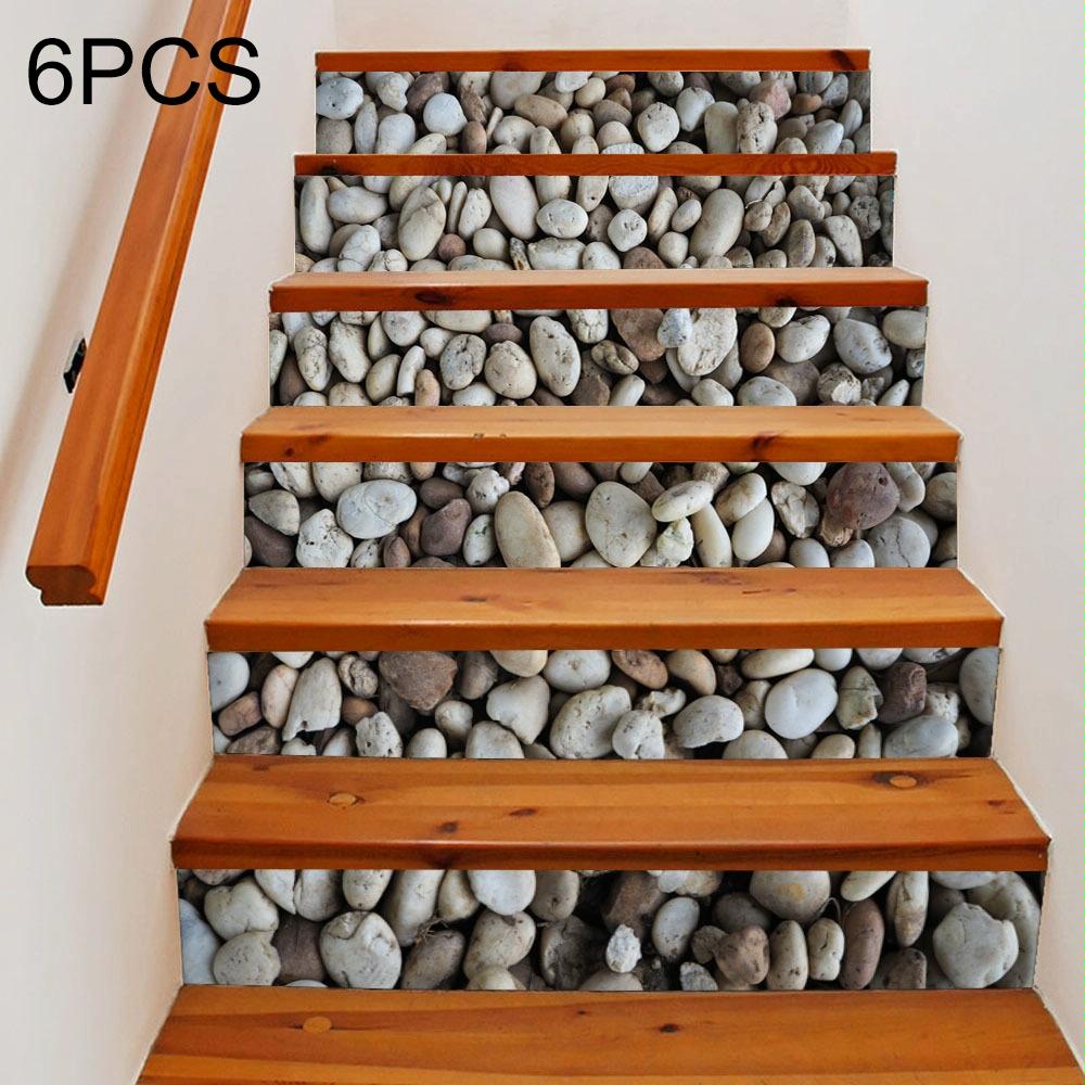 6pcs / Set DIY Creative Cobblestone Stairs Sticker Home Decoration, Size: 18*100cm