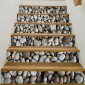 6pcs / Set DIY Creative Cobblestone Stairs Sticker Home Decoration, Size: 18*100cm