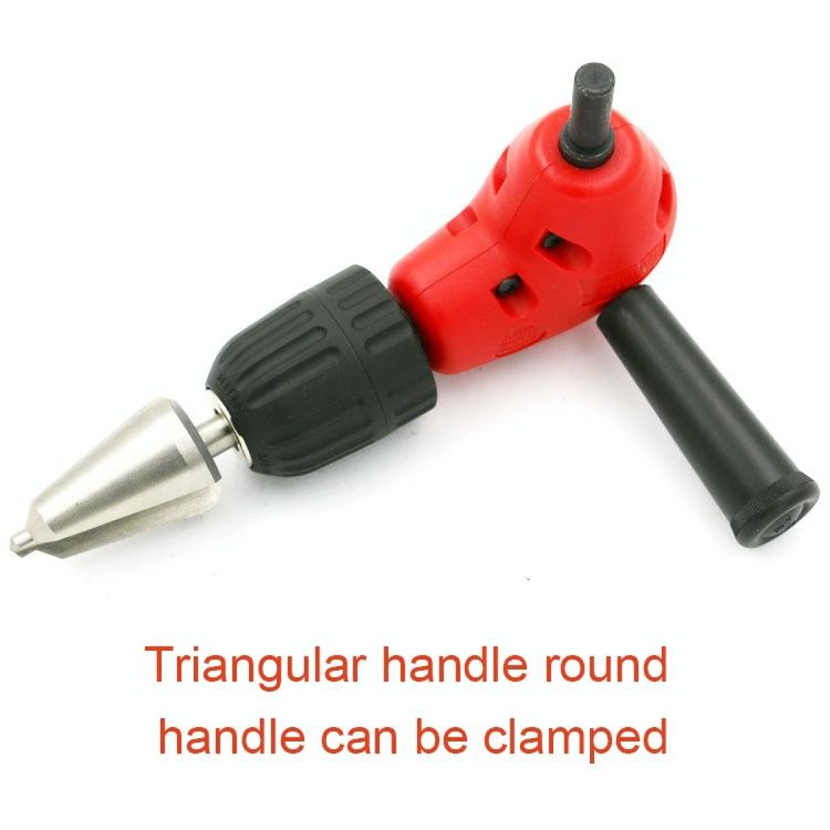 Adjustable Switching Head Right Angle Drill Gripping with Triangular Handle, Circular Handle and Hex Shank