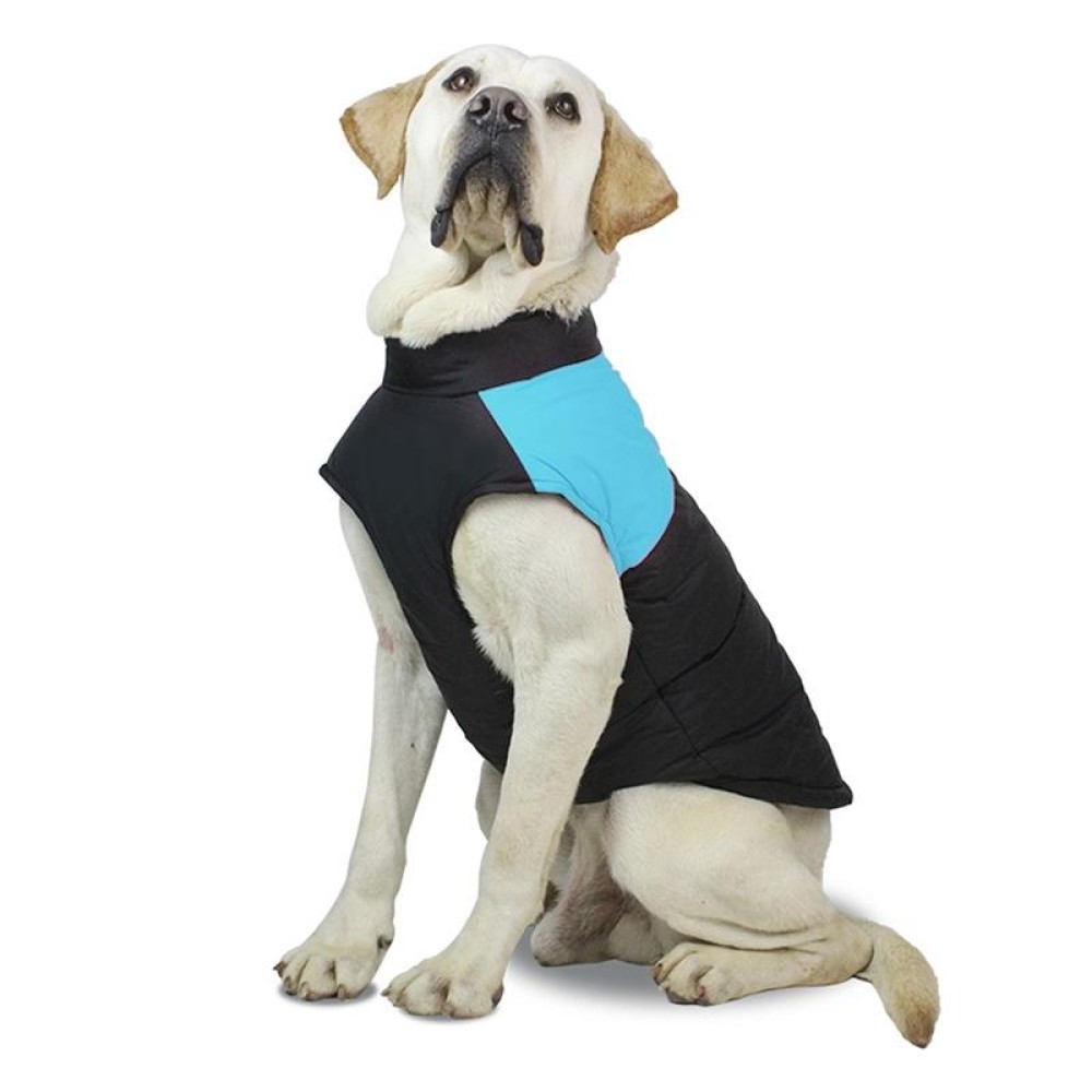 Pet Dog Cotton Vest Ski Suit, Size: M, Chest: 42cm, Back Length: 31cm(Blue)