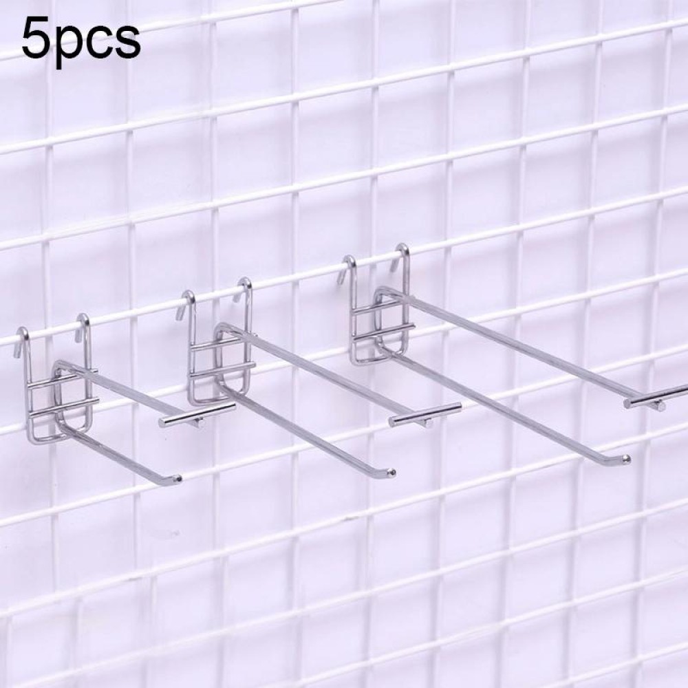 5pcs 5.8mm Supermarket Iron Grid Shelf Double Hook, Length: 25cm