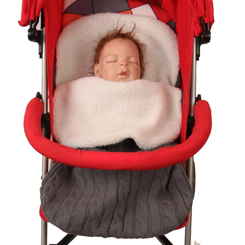 Thick Baby Swaddle Wrap Knit Envelope Sleeping Bag Newborn Infant Warm Bands Indoor Infant Stroller Sleeping Bag (Dark Green)