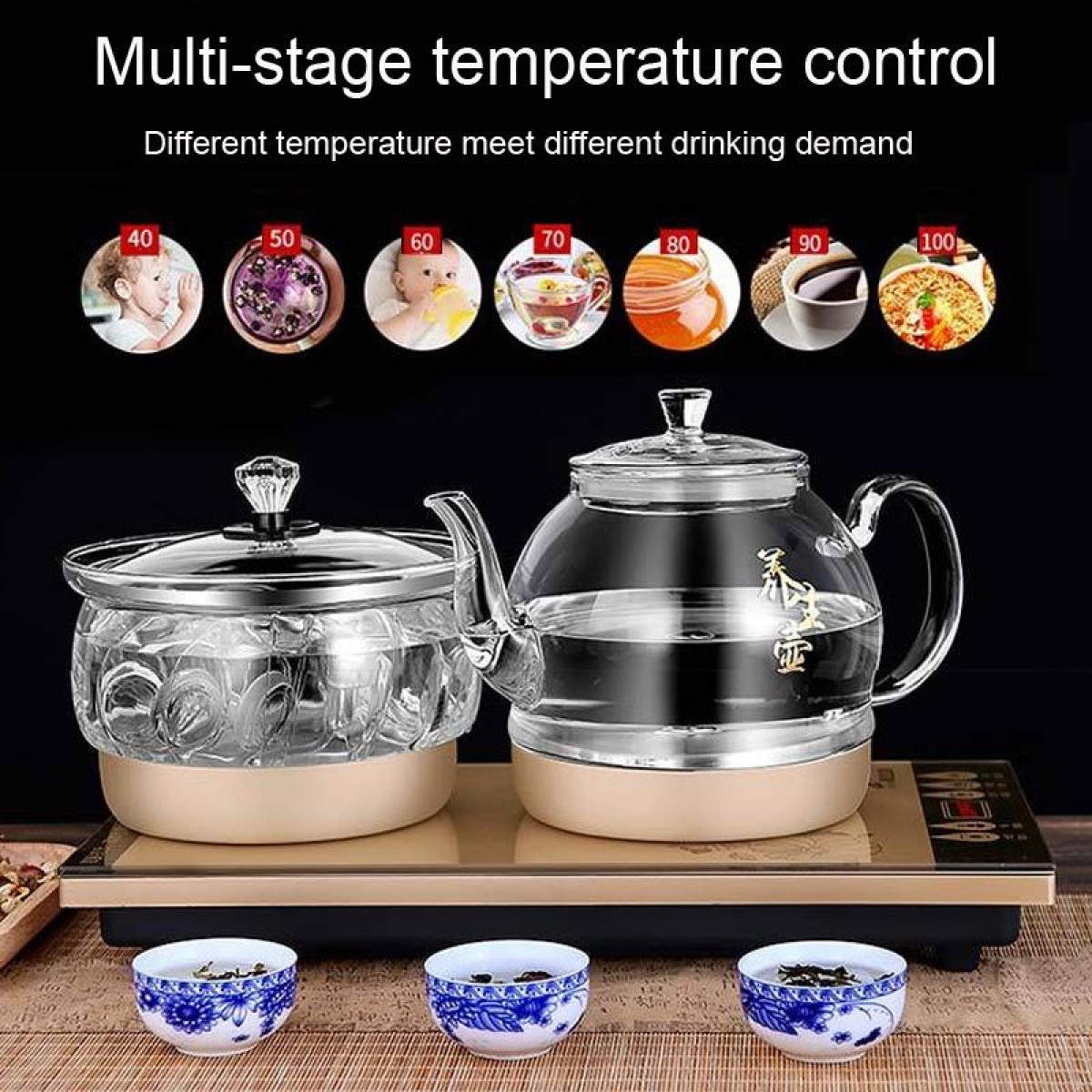 Pumping Type Automatic Add Water Full Intelligent Electric Glass Kettle Pumping Boiled Tea Stove Set