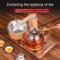 Automatic Add Water Full Intelligent Electric Glass Kettle Steam Boiled Tea Stove Set(Gold)