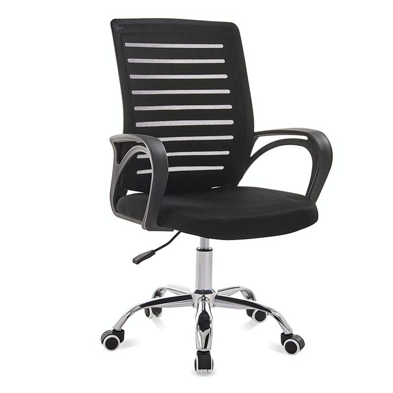 9050 Computer Chair Office Chair Home Back Chair Comfortable Black Frame Simple Desk Chair (Black)