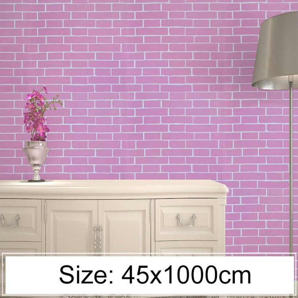 Creative PVC Brick Decoration Wallpaper Stickers Bedroom Living Room Wall Waterproof Wallpaper Roll, Size: 45 x 1000cm(Black)