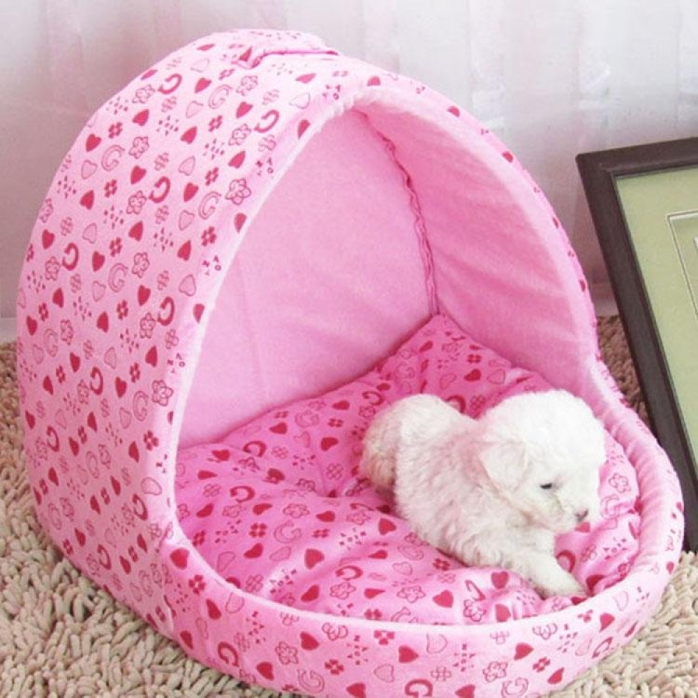 Small Pet Dogs Cats House Creative Yurt Shape Dog House, Size: L, 42*48*48cm(Pink)