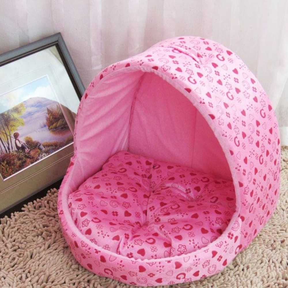 Small Pet Dogs Cats House Creative Yurt Shape Dog House, Size: L, 42*48*48cm(Pink)