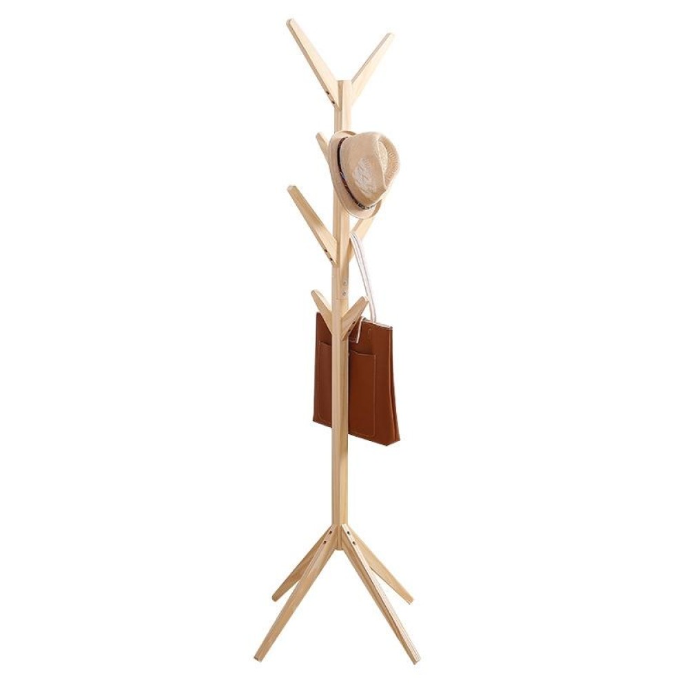 Creative Tree-shaped Solid Wood Floor Hatstand Clothes Hanging Rack,Size: 175x45x45cm (Wood)