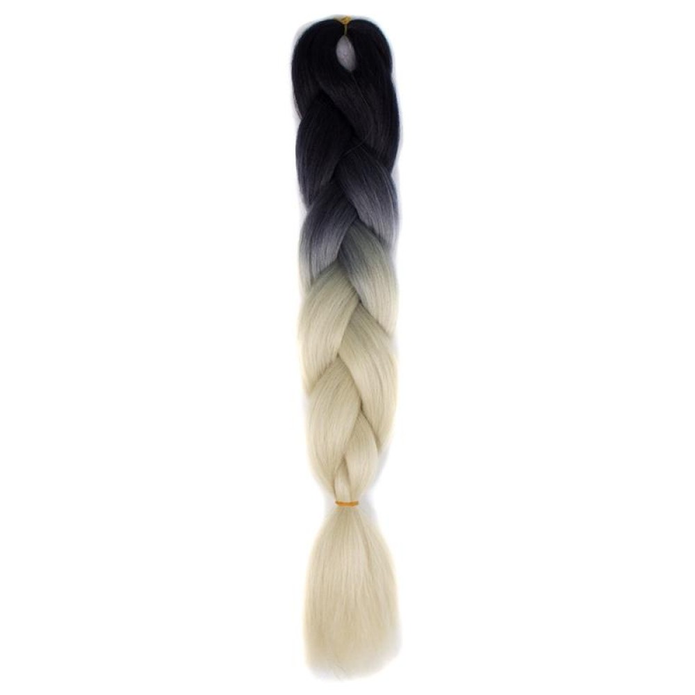 Fashion Color Gradient Individual Braid Wigs Chemical Fiber Big Braids, Length: 60cm(16Black+Beige)
