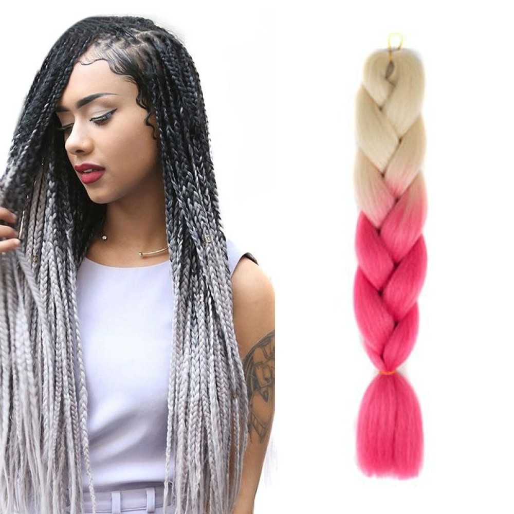 Fashion Color Gradient Individual Braid Wigs Chemical Fiber Big Braids, Length: 60cm(17Beige Peach Red)