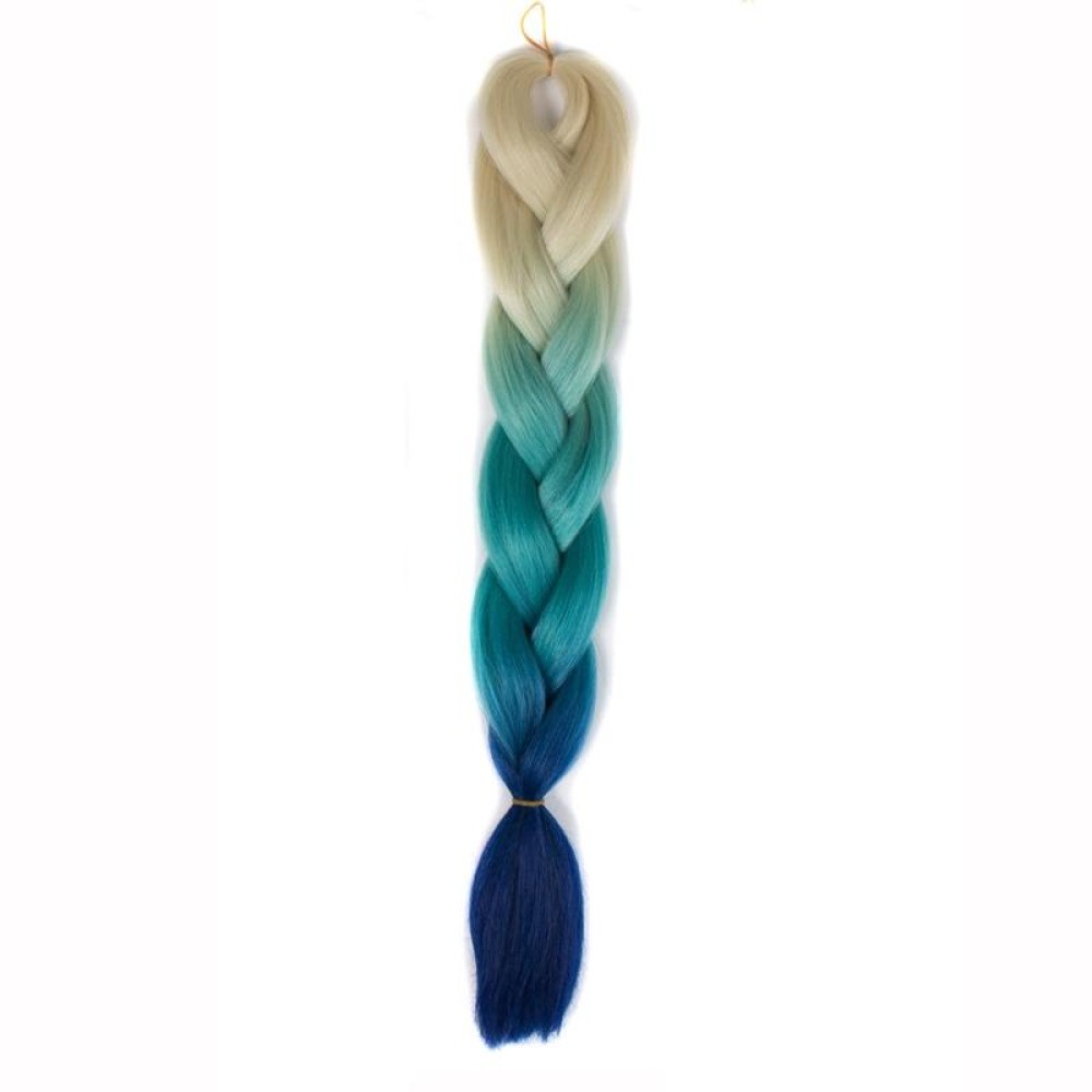 Fashion Color Gradient Individual Braid Wigs Chemical Fiber Big Braids, Length: 60cm(26Beige Lake Blue Sapphire)