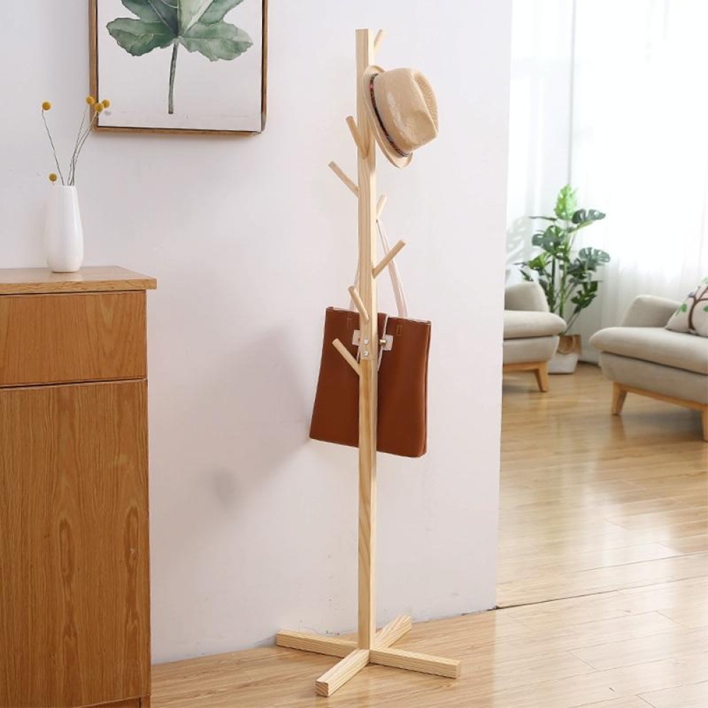 Creative Tree-shaped Solid Wood Floor Hatstand Clothes Hanging Rack,Size: 165x50x5cm (Wood)