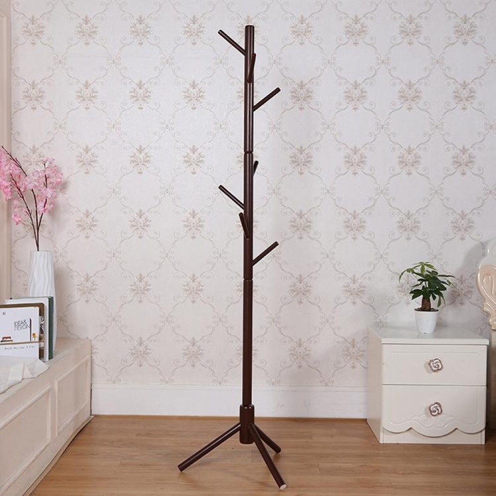 Creative Tree-shaped Solid Wood Floor Hatstand Clothes Hanging Rack,Size: 176x48x48cm (Coffee)