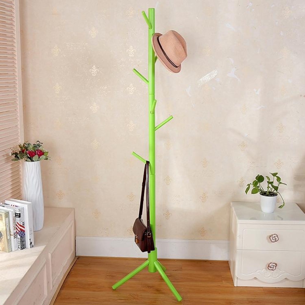 Creative Tree-shaped Solid Wood Floor Hatstand Clothes Hanging Rack,Size: 176x48x48cm(Green)