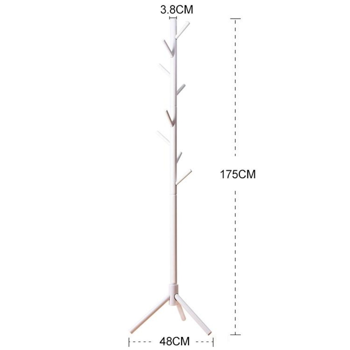 Creative Tree-shaped Solid Wood Floor Hatstand Clothes Hanging Rack,Size: 176x48x48cm (Wood)