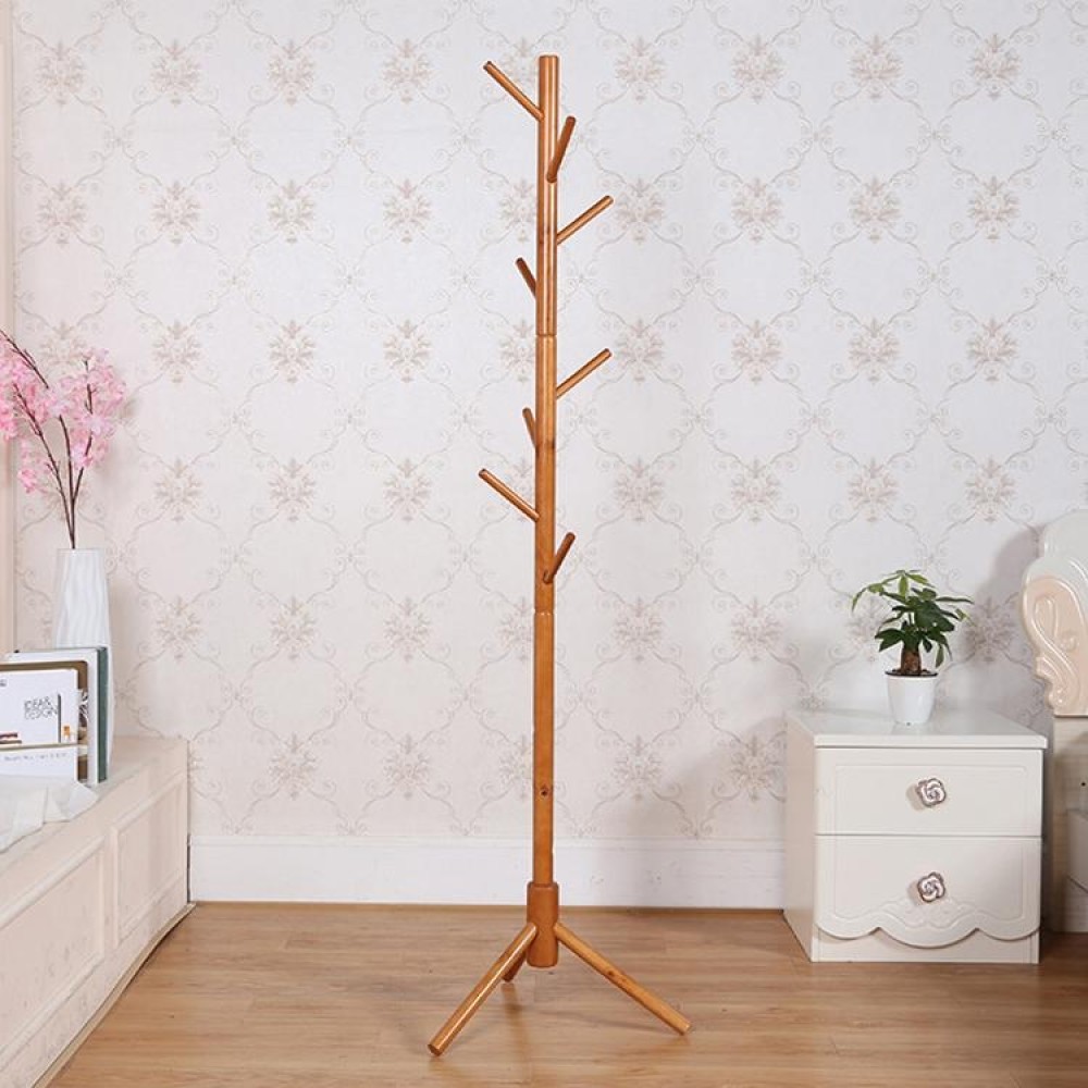 Creative Tree-shaped Solid Wood Floor Hatstand Clothes Hanging Rack,Size: 176x48x48cm (Brown)