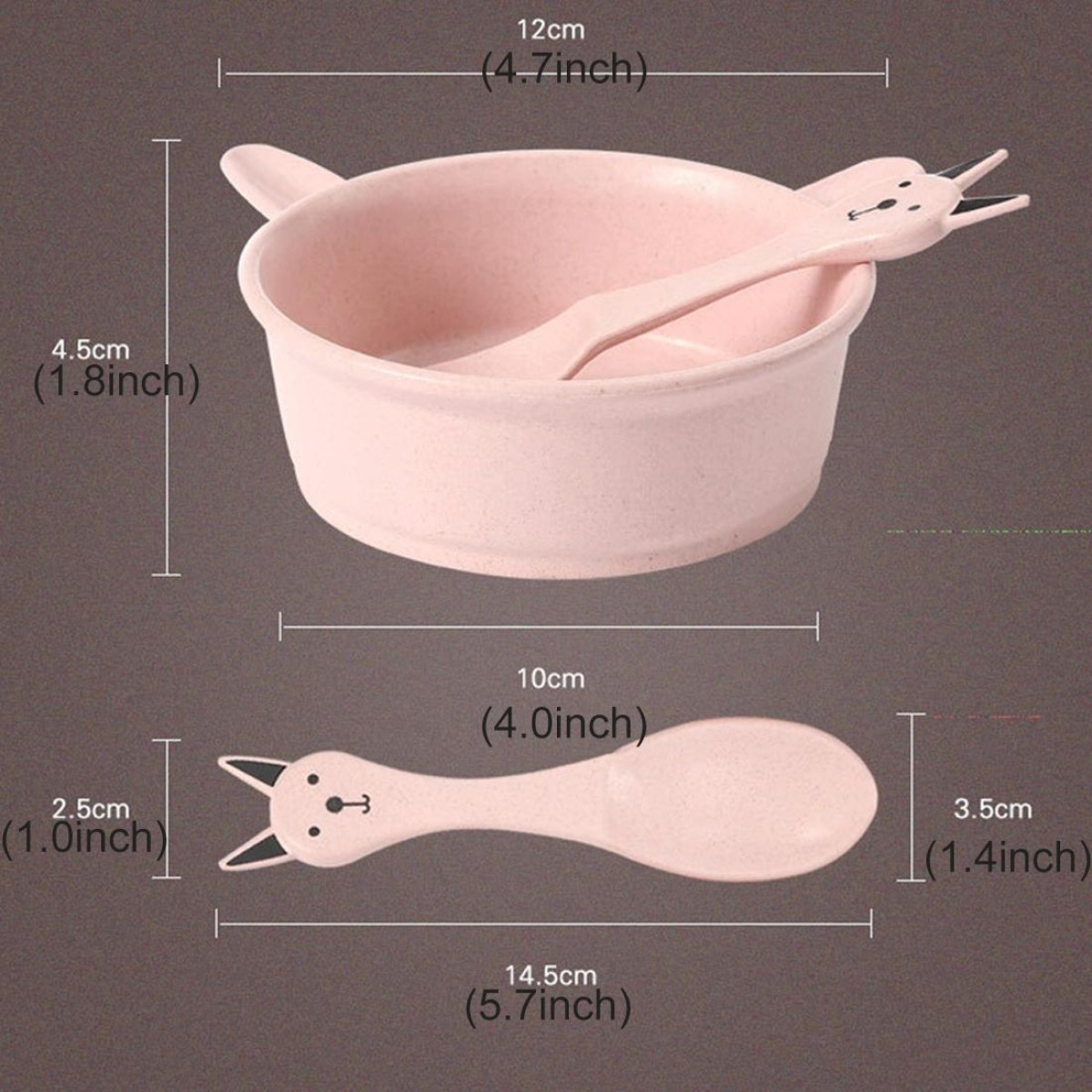 Balcherlam Baby Wheat Stalk Materials Bowls + Spoon Kit, Random Color Delivery