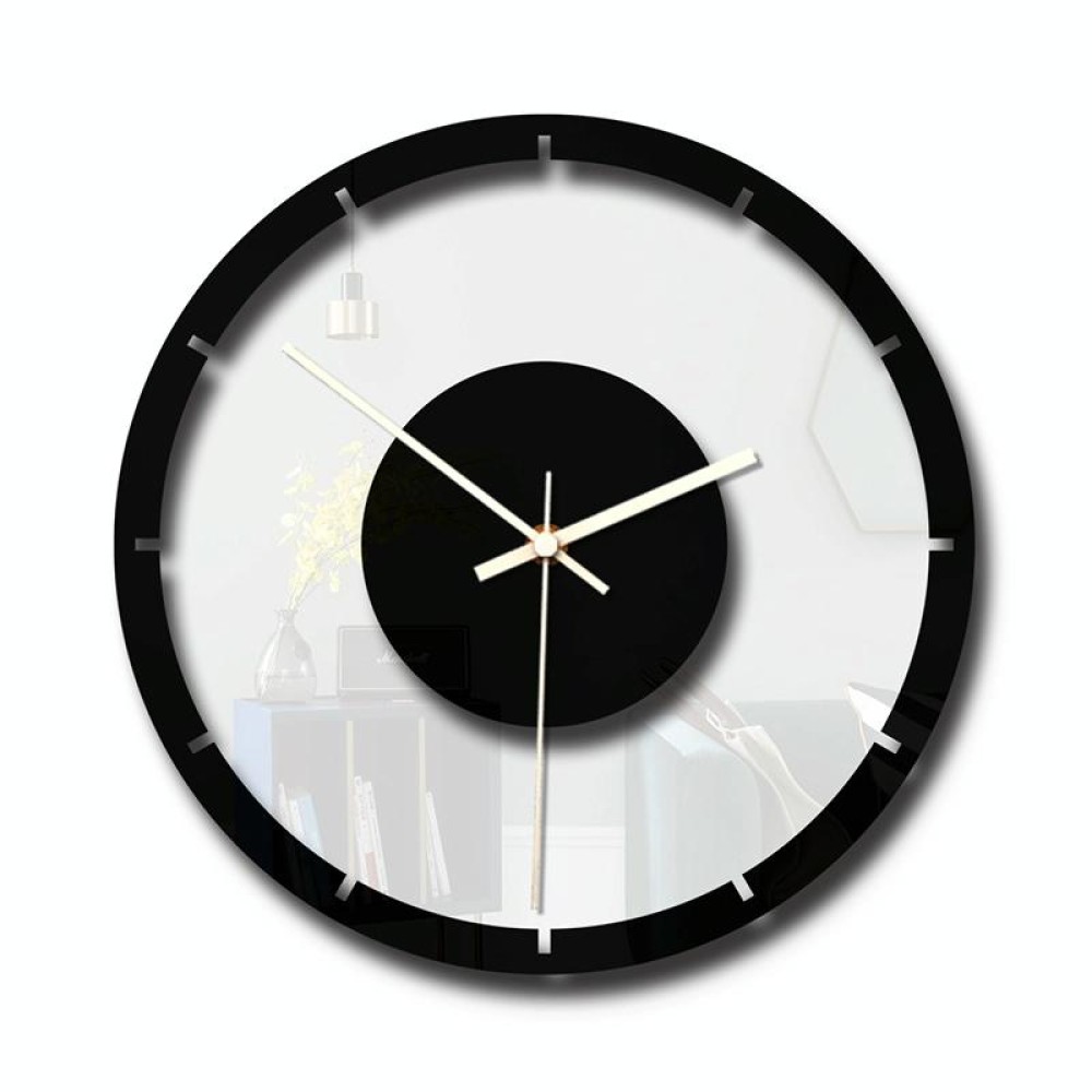 TM011 A Round Wooden Dial Transparent Acrylic Mute Wall Clock