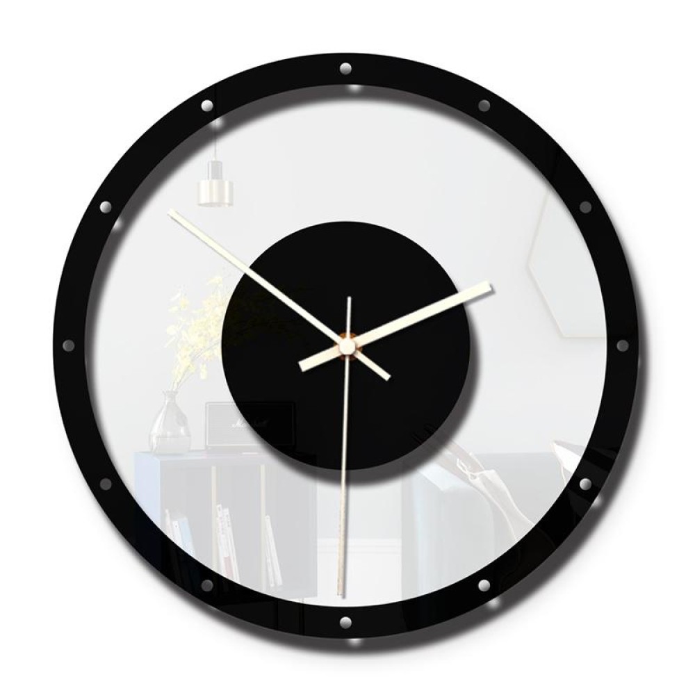 TM011 B Round Wooden Dial Transparent Acrylic Mute Wall Clock