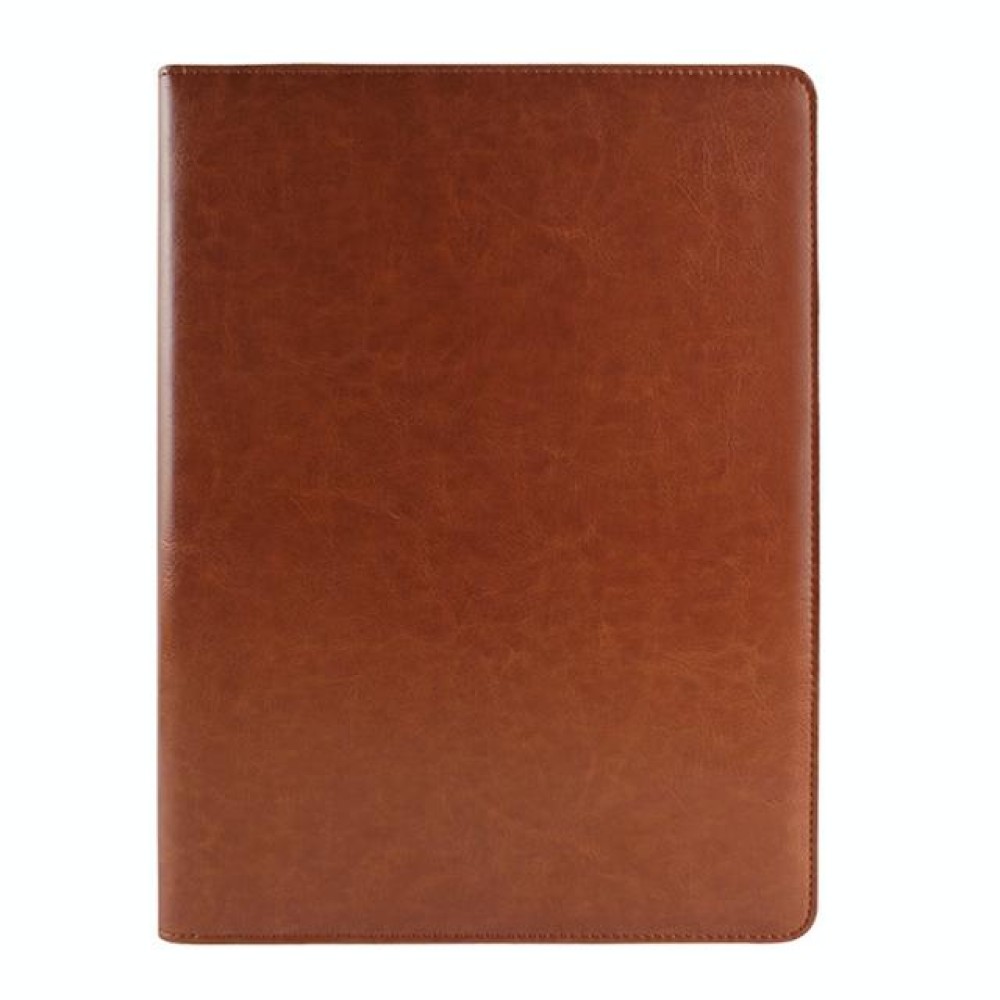 Office Supplies Business Style Leather Document Folder with 30-pages A4 Note Pad & Calculator(Brown)