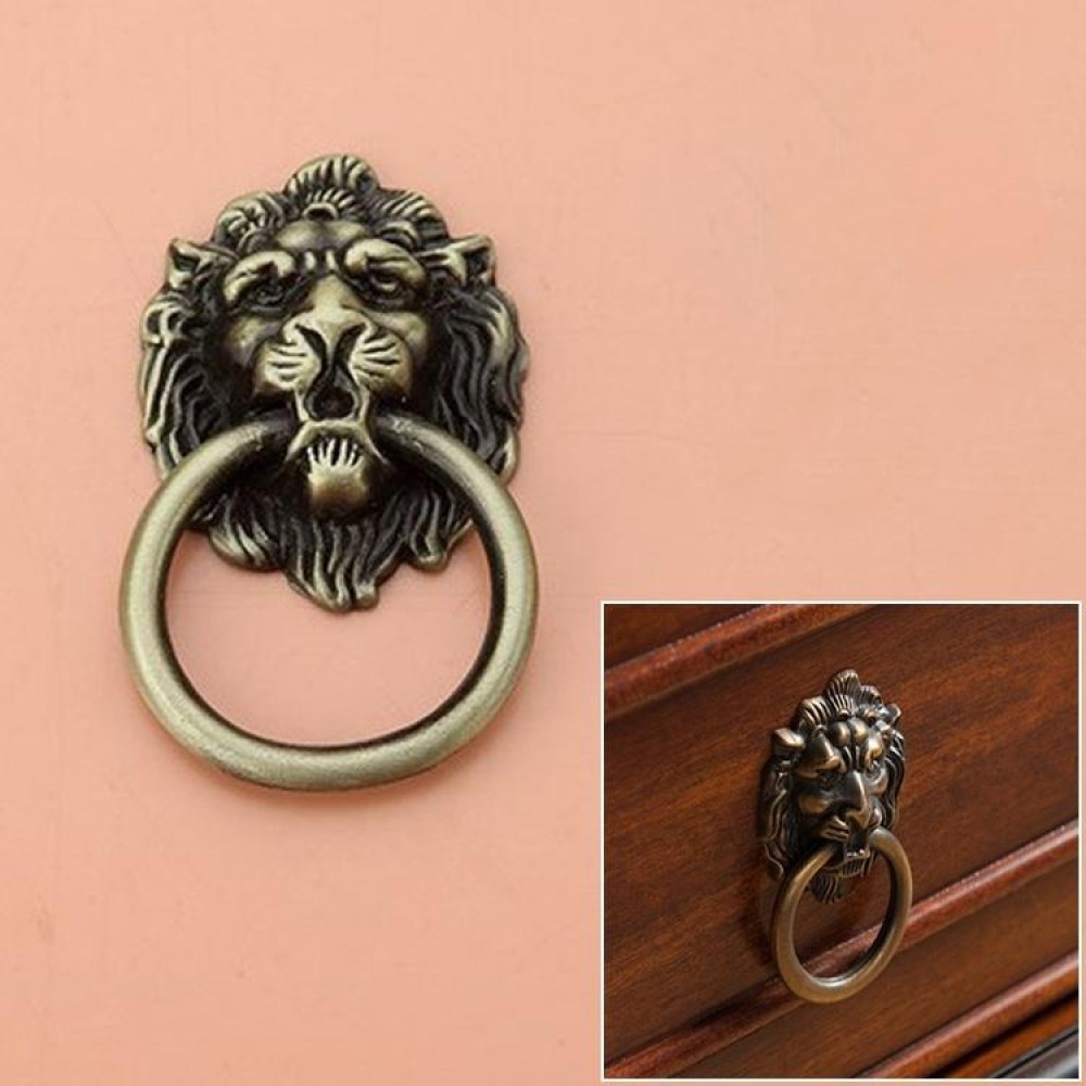 Classical Single Hole Lion Head Wardrobe Medicine Cabinet Handle(Bronze)
