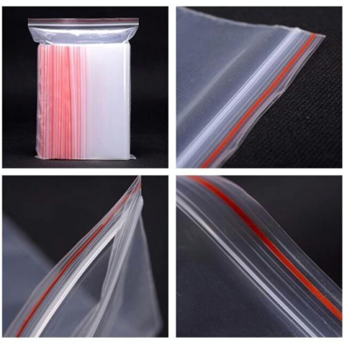 100pcs/pack PE Self Sealing Clear Zip Lock Packaging Bag, 5cm x 7cm, Custom Printing and Size are welcome