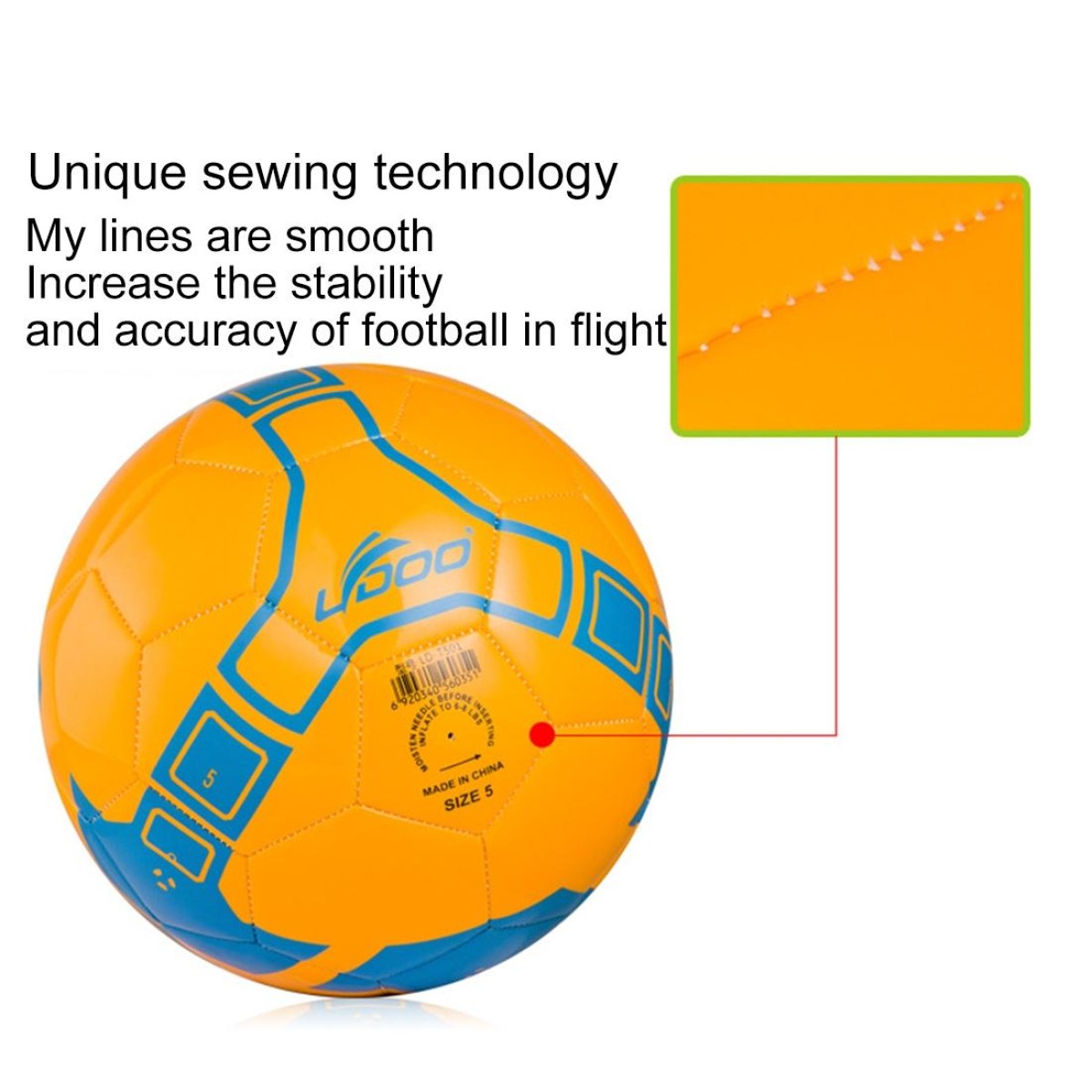 19cm PU Leather Sewing Wearable  Match Football (Fluorescent Blue)