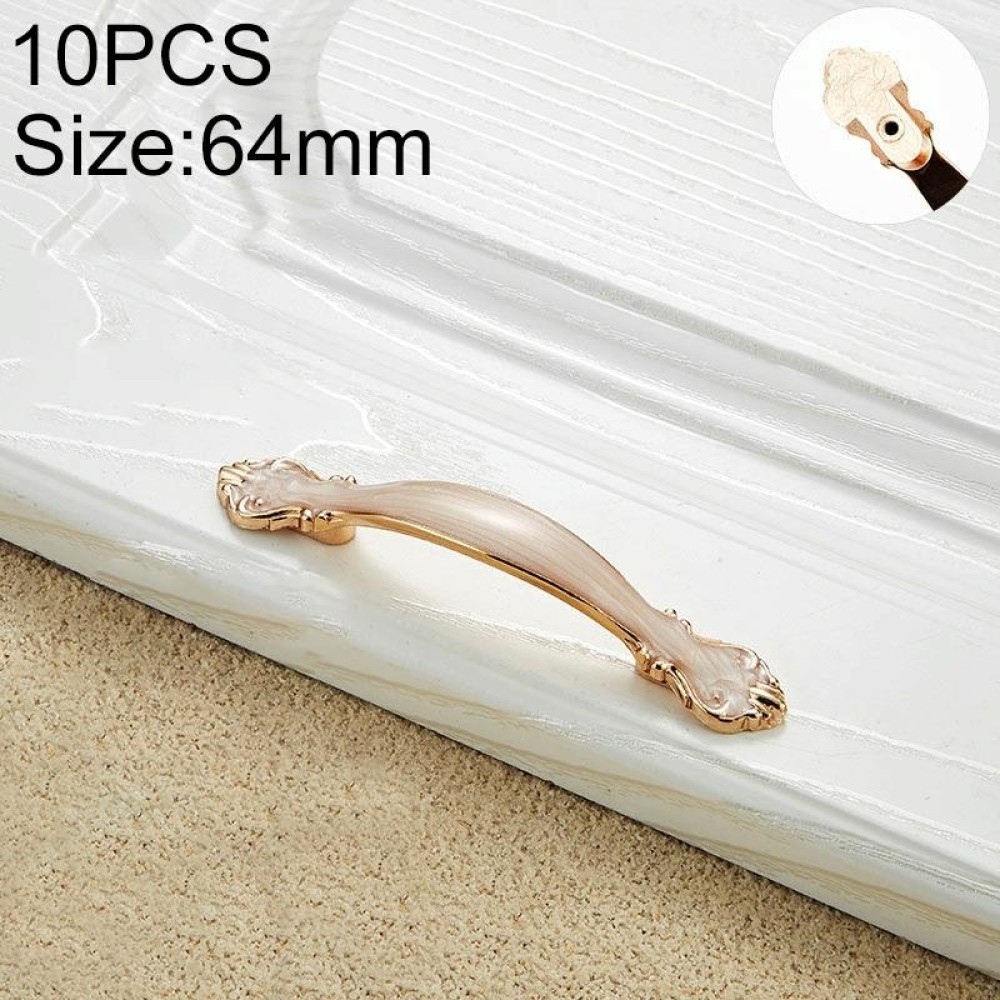 10 PCS 6032A_64 White Amber Paint Closet Cabinet Handle Pitch: 64mm
