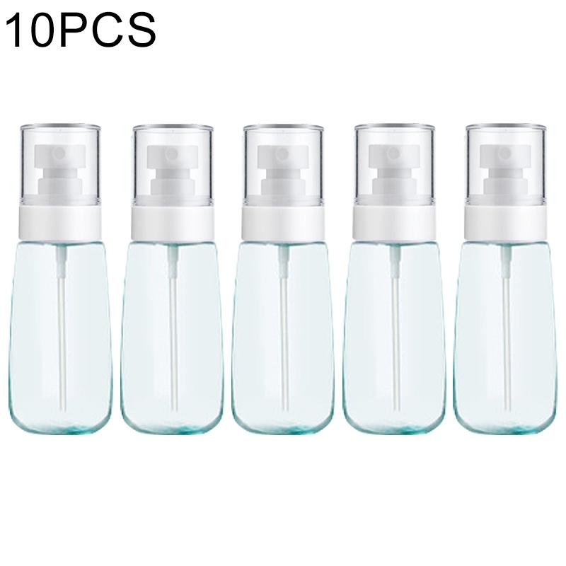 10 PCS Portable Refillable Plastic Fine Mist Perfume Spray Bottle Transparent Empty Spray Sprayer Bottle, 60ml(Blue)