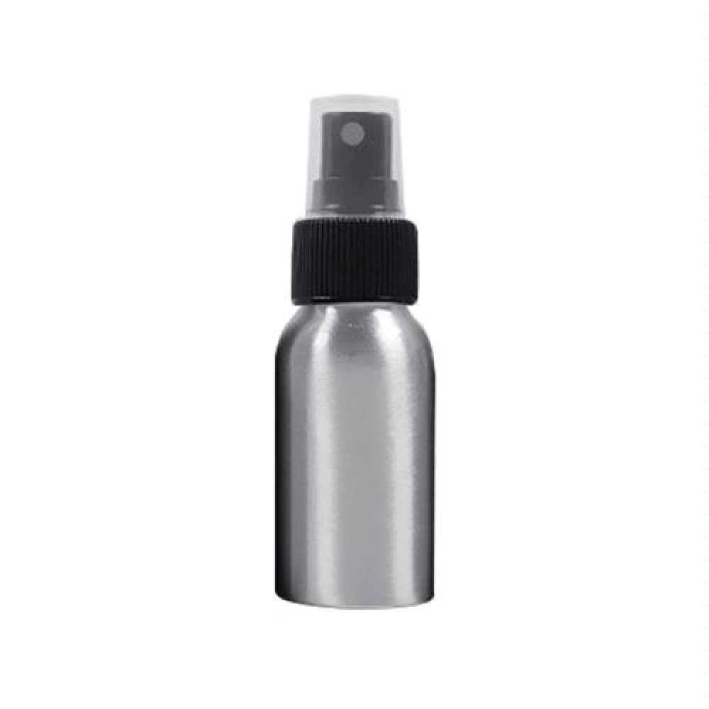 Refillable Glass Fine Mist Atomizers Aluminum Bottle, 50ml(Black)
