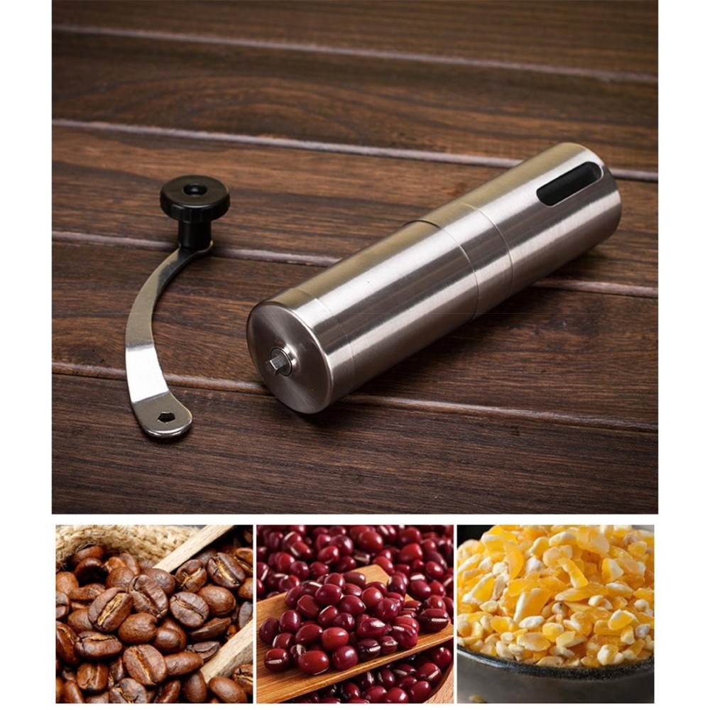 Portable Conical Burr Mill Manual Stainless Steel Hand Crank Coffee Bean Grinder, Capacity: 40g